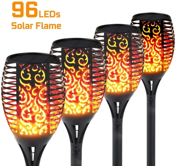Chaud 51LED 96LED flamme solaire torche lumière scintillante étanche jardin décor paysage pelouse lampe solaire lumière LED en plein air – Image 7