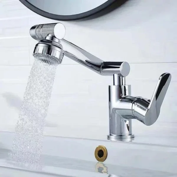 1080° Swivel Bathroom Sink Faucet Mixer Deck Mounted Splash Proof Water Tap Shower Head Aerators Tapware For Bathroom – Image 5