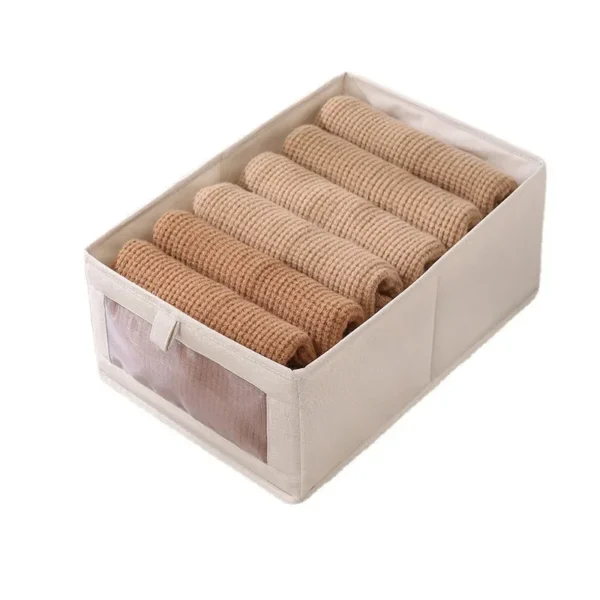 Visible window storage box foldable uncovered Japanese style storage box transparent mesh coat cabinet storage rack – Image 6