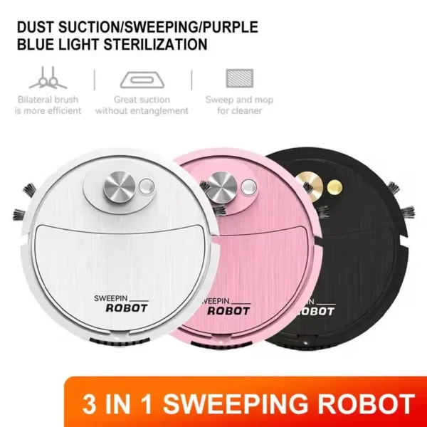 Wet and dry fully autonomous sweeping robot, portable mini robot vacuum cleaner, for floors, mopping, rechargeable, three-in-one – Image 3