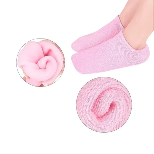 1 pair Reusable SPA Gel Socks Moisturizing Whitening Exfoliating Velvet Smooth Beauty Foot Care Silicone Socks Feet Care – Image 4