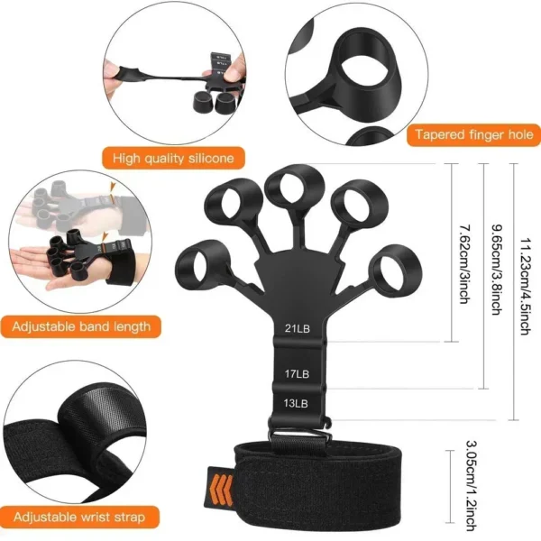 Hand Grip Strengthener Physical Tools Guitar Finger Trainer Training and Exercise Gym 6th Level Resistance Gripster Expander – Image 3