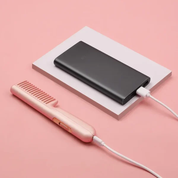 Wireless Hair Straightener Comb USB Charging Multifunctional Stylish Mobile Heat Comb for Curling And Straightening – Image 4