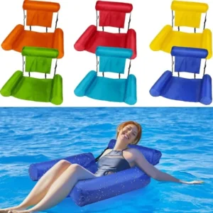 Three-tube Inflatable Lounge Chair Foldable Color Pattern Floating Drainage Upper Amusement Lounge Chair Floating Bed