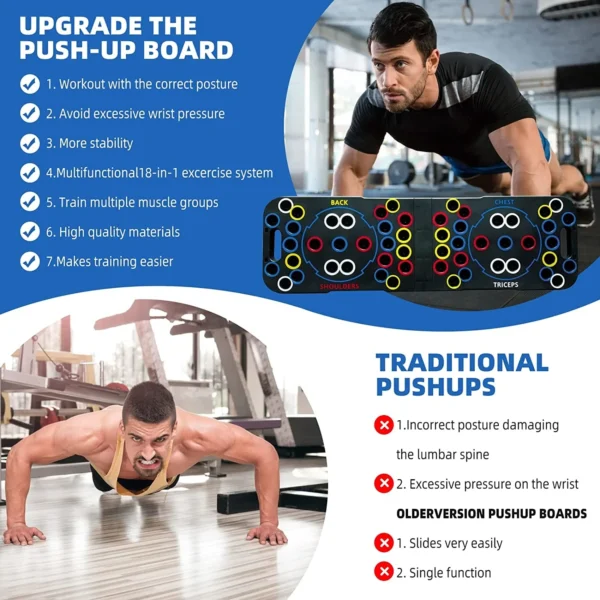 New Portable Multi-Function Foldable 54 In 1 Push Up Training System Push Up Board Strength Training Equipment For Men & Women – Image 4