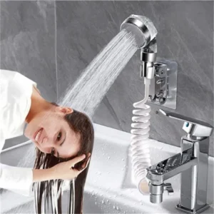 Washbasin Faucet External Shower Set Household Bathroom Sprayer Strainer Hose Handheld Flexible Hair Washing Shower