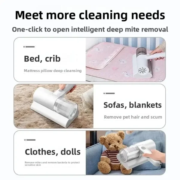 Wireless Home Use Dust Cleaner Bedding Mite Removal Small Size UV Machine for Mattress And Bedding Carpet Cleaning Tool – Image 2