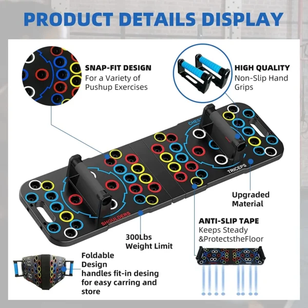 New Portable Multi-Function Foldable 54 In 1 Push Up Training System Push Up Board Strength Training Equipment For Men & Women – Image 5