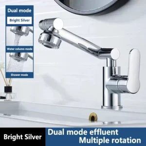 1080° Swivel Bathroom Sink Faucet Mixer Deck Mounted Splash Proof Water Tap Shower Head Aerators Tapware For Bathroom