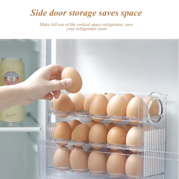 1Pcs New High-capacity multilayer egg storage box Refrigerator Side Door Egg Holder Save space Kitchen specific storage egg tray – Image 2