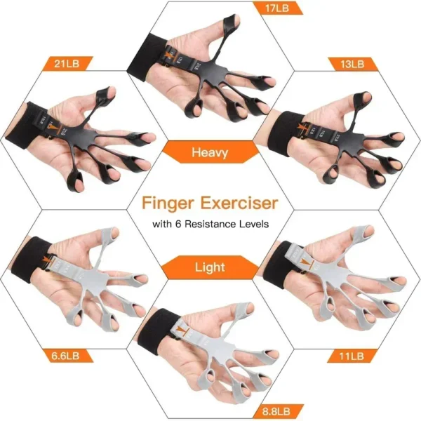 Hand Grip Strengthener Physical Tools Guitar Finger Trainer Training and Exercise Gym 6th Level Resistance Gripster Expander – Image 4