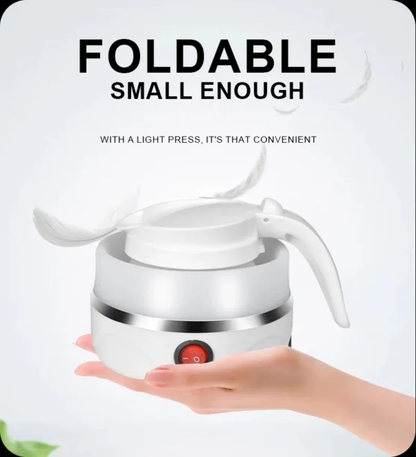 220V 0.6L Mini Folding Kettle Portable Water Heater 600W Silicone Compression Electric Kettle Home Kettle Easy To Travel – Image 2