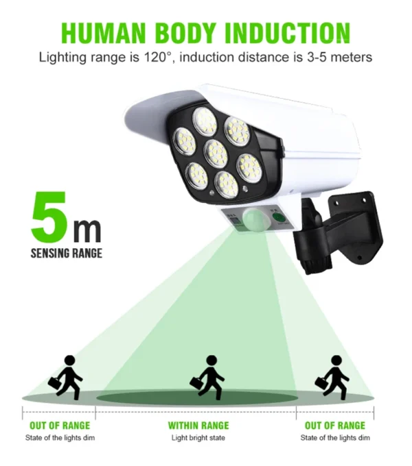 IP65 77 LED Camera Solar Light Motion Sensor Outdoor Wall Lamp Rechargeable Adjustable Rotation LED Spotlight For Street Garden – Image 4