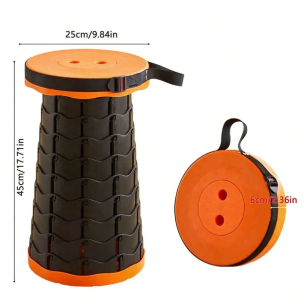 1 outdoor telescopic stool, folding stool, travel queue portable, adjustable height stool, fishing stool – Image 2