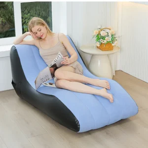 Inflatable Deck Chair , Inflatable Lounger Beach Air Sofa Chair Lazy Lounge Sofa for Indoor Living Room Bedroom, Outdoor Travel