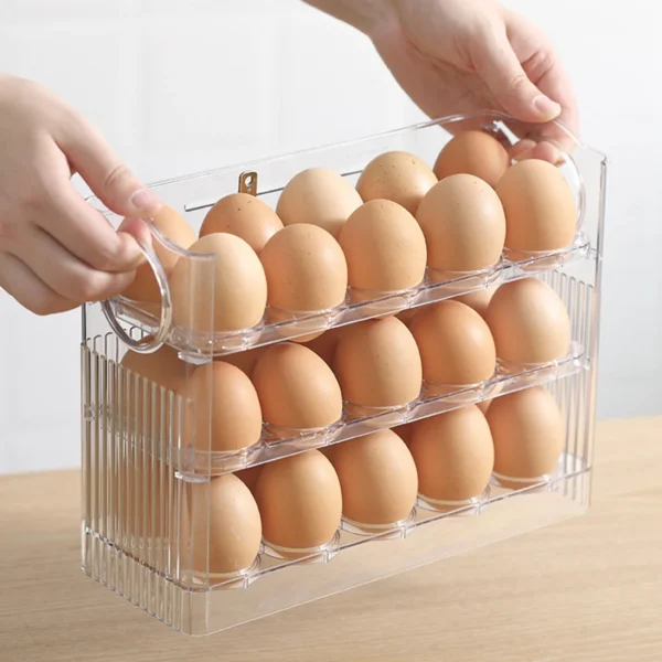 1Pcs New High-capacity multilayer egg storage box Refrigerator Side Door Egg Holder Save space Kitchen specific storage egg tray – Image 4