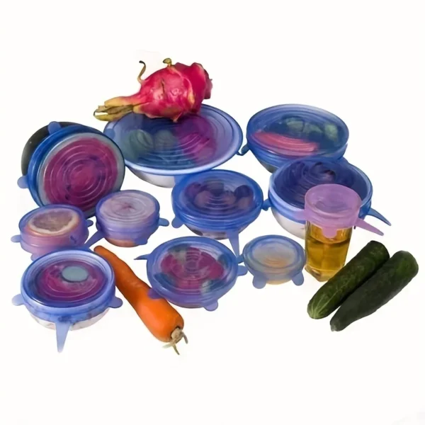 12pcs Silicone Cover Stretch Lids Reusable Airtight Food Wrap Cover Keeping Fresh Seal Bowl Stretchy Wrap Cover Kitchen Cookware – Image 6
