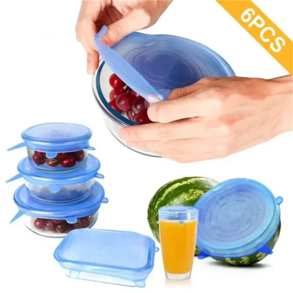 12pcs Silicone Cover Stretch Lids Reusable Airtight Food Wrap Cover Keeping Fresh Seal Bowl Stretchy Wrap Cover Kitchen Cookware – Image 2