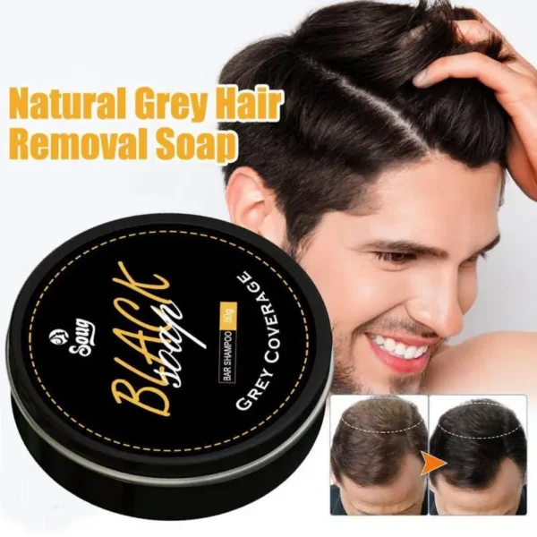 Shampoo Soap For Hair Darkening Shampoo Bar Soap Anti Dandruff Deep Beautiful Black Cleansing Nourishment Hair Care Shampoos Men – Image 4