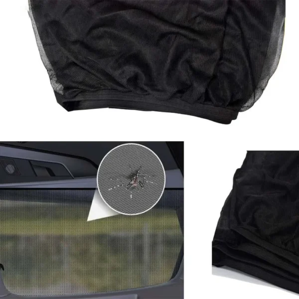 2Pcs Car Sun Visor Rear Side Window Sun Shade Mesh Fabric Sun Visor Shade Cover Shield UV Protector Black Car Sunshade Curtain – Image 4