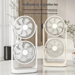 Quiet Desktop Twin - Fan: 360°Flexible Rotation, Type - C Charging, Multi - Gear Control， Long - Lasting Cool