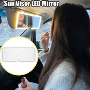Car Interior Mirrors Sun Visor Plate LED HD Makeup Mirror for Girls Women Rechargeable Fill Light Universal Thin Vanity Mirror