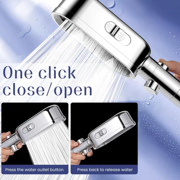3 Modes Powerful Shower Head Anti-clogging and Easy To Clean Anti Anti-limescale Shower Head Handheld Flexible Bath Shower Head – Image 2