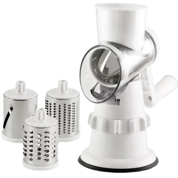 3 in1 Vegetable Slicer Chopper Grater Manual Kitchen Tools，For Cucumber Carrot Cutter Garlic Round Mandolin Shredder Potato Home – Image 4