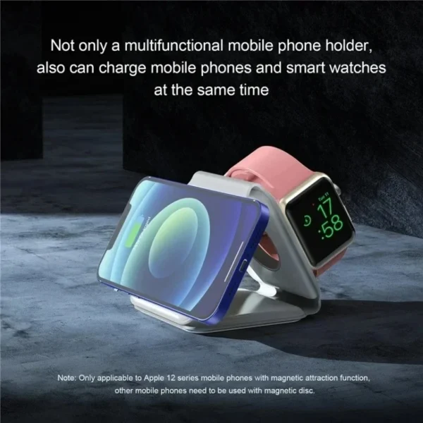 3-IN-1 Magnetic Wireless Charger For iPhone 15 14 13 12 Apple Watch AirPods 15W Fast Charging Dock Station Foldable Stand Charge – Image 5