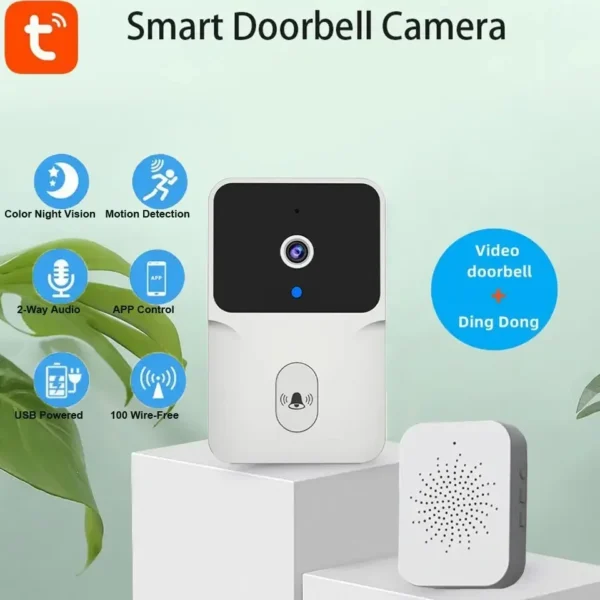 Tuya Smart Video Doorbell WiFi Wireless HD Camerabattery powered camera Security Door Bell Wi-Fi Intercom for Home Apartment – Image 4