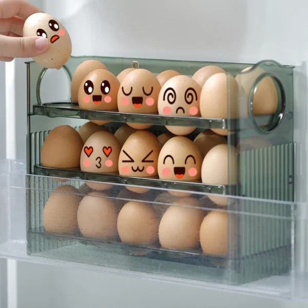 1Pcs New High-capacity multilayer egg storage box Refrigerator Side Door Egg Holder Save space Kitchen specific storage egg tray – Image 3
