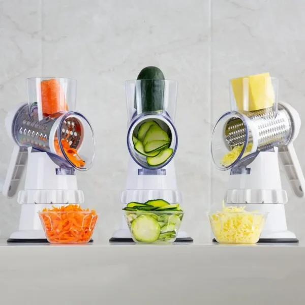 3 in1 Vegetable Slicer Chopper Grater Manual Kitchen Tools，For Cucumber Carrot Cutter Garlic Round Mandolin Shredder Potato Home – Image 2