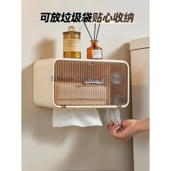*Wall-mounted bathroom pumping box reel cotton pad rack – Image 5