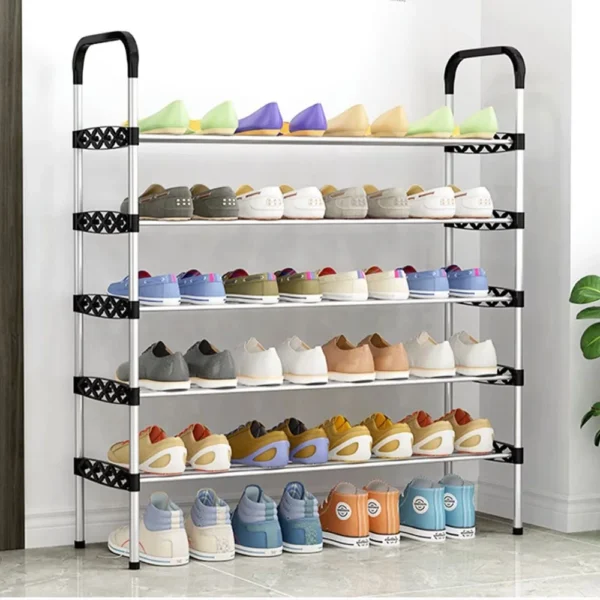 DIY Dustproof Shoe Rack 6/7 Layer Simple Shoe Rack Multi-layer Storage Shoe Rack Space Saving Stackable Storage Shoe Cabinet – Image 2