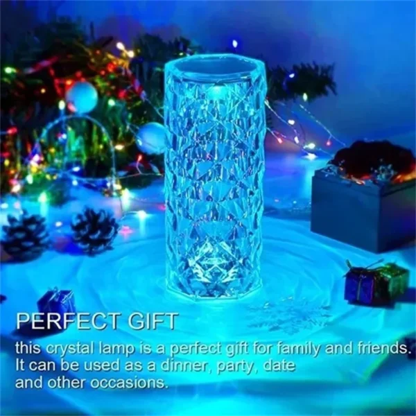 16 Colors Crystal Table Lamp Rechargeable Rose Projector Night Light Diamond Touch Atmosphere Lights – Image 5