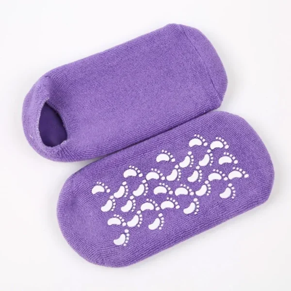 1 pair Reusable SPA Gel Socks Moisturizing Whitening Exfoliating Velvet Smooth Beauty Foot Care Silicone Socks Feet Care – Image 5