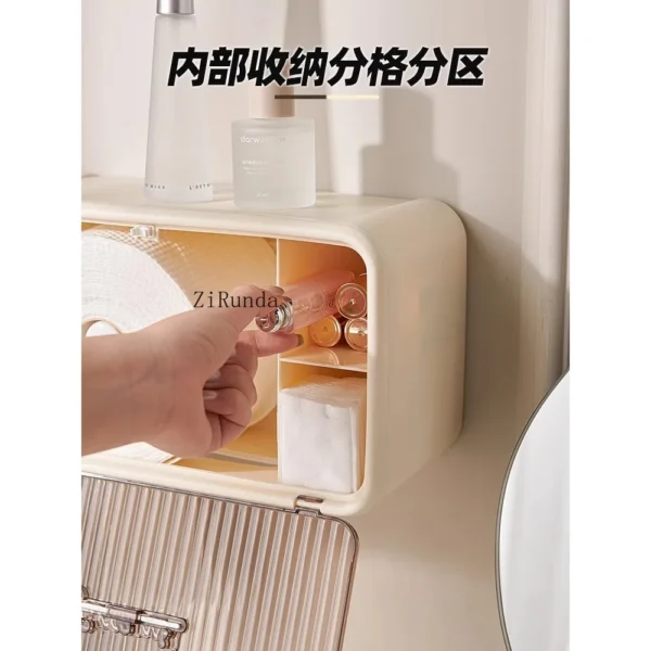*Wall-mounted bathroom pumping box reel cotton pad rack – Image 4
