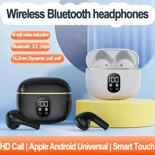 X87 Bluetooth 5.3 TWS Wireless Headphones with LED Display Stereo Headset Touch Control Earbuds Noise Reduction – Image 3