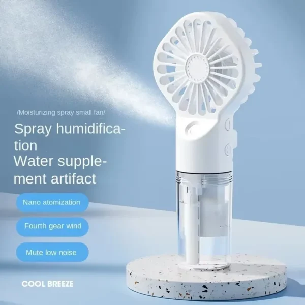 Mini Handheld Fan USB Rechargeable Portable Misting Fan With 4 Adjustable Speed Spray Water Mist Fan Outdoor Camping Travelling – Image 4