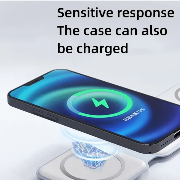 3-IN-1 Magnetic Wireless Charger For iPhone 15 14 13 12 Apple Watch AirPods 15W Fast Charging Dock Station Foldable Stand Charge – Image 4