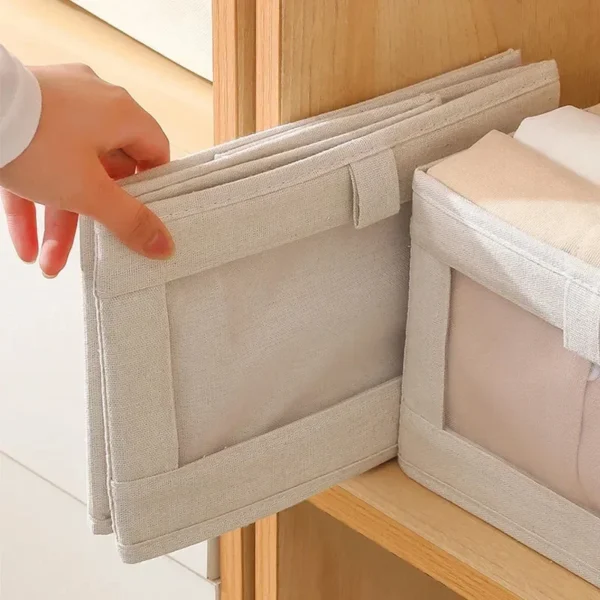 Visible window storage box foldable uncovered Japanese style storage box transparent mesh coat cabinet storage rack – Image 3