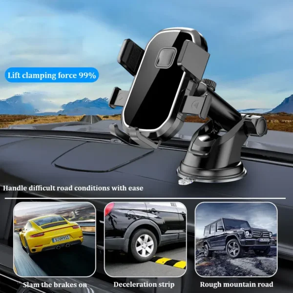 Car navigation holder retractable buckle gravity support center console car windshield multi-functional mobile phone holder – Image 4