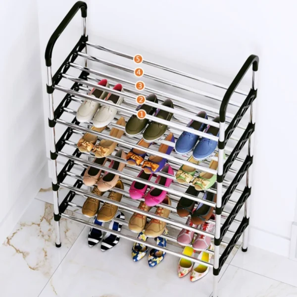 DIY Dustproof Shoe Rack 6/7 Layer Simple Shoe Rack Multi-layer Storage Shoe Rack Space Saving Stackable Storage Shoe Cabinet – Image 3