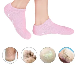 1 pair Reusable SPA Gel Socks Moisturizing Whitening Exfoliating Velvet Smooth Beauty Foot Care Silicone Socks Feet Care