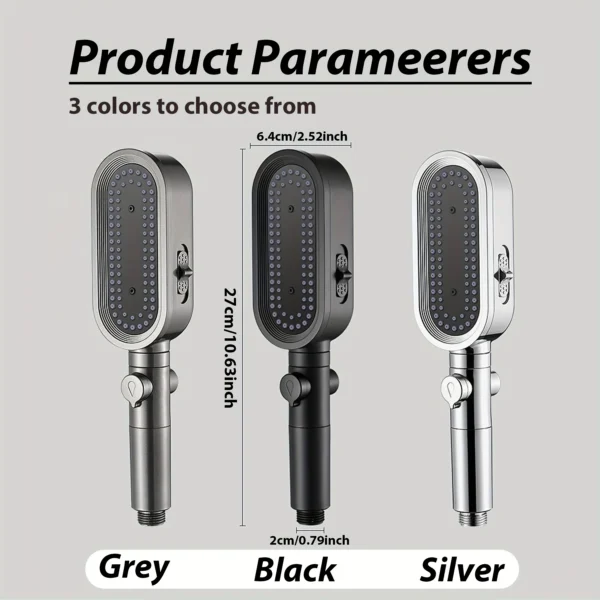 3 Modes Powerful Shower Head Anti-clogging and Easy To Clean Anti Anti-limescale Shower Head Handheld Flexible Bath Shower Head – Image 6