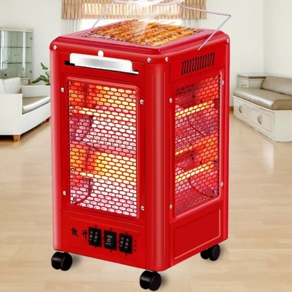 200V Electric Heater with 5 Sides Heating and Thermostat Control for Home and Office Use