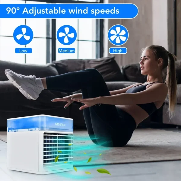 USB Air Cooler Fan Portable Air Conditioning For Room Cooling Humidifier Car Home Mini Air Conditioner With 7 Color Light – Image 2