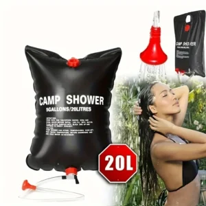 20L Portable Camping Shower Bag With Removable Hose On Off Switchable Shower Head Perfect For Outdoor Camping Traveling