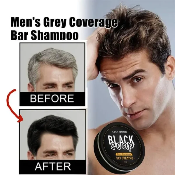 Shampoo Soap For Hair Darkening Shampoo Bar Soap Anti Dandruff Deep Beautiful Black Cleansing Nourishment Hair Care Shampoos Men – Image 2