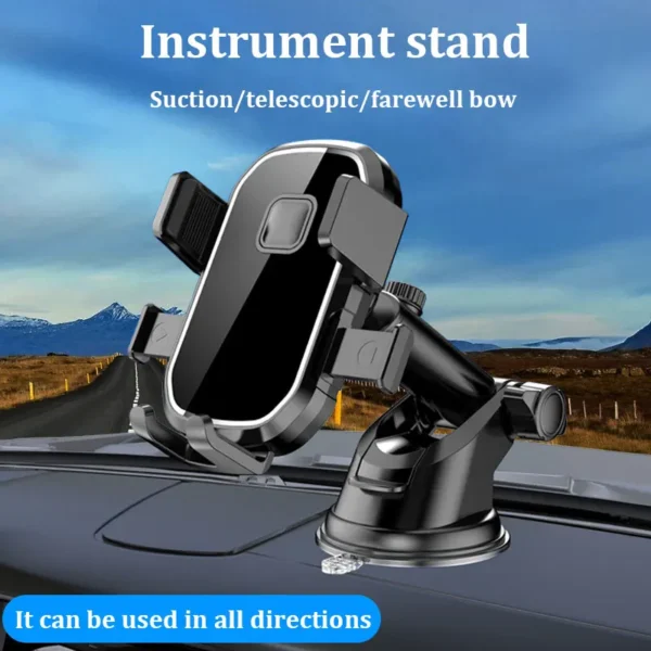 Car navigation holder retractable buckle gravity support center console car windshield multi-functional mobile phone holder – Image 6